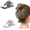 Umiin Fermaglio per capelli in metallo, stile gotico, color argento, accessori per capelli spaventosi per Halloween, feste in maschera, cosplay (ragno-argento e nero)