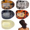 ZYEKIU 5 Pcs Forte Fissazione Piatto Pinze per Capelli, Ovali Fermaglio Capelli Donna Elegante, Antiscivolo Hair Clip, Colori Multipli Hair Clips per Sport, Lavoro e Uso Quotidiano