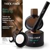 Thick Fiber Ritocco per radici e correttore dell'attaccatura dei capelli, set di polveri anticaduta impermeabile e anti-sudore per capelli diradati, con pennello (castano chiaro)