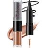 Boobeen Ombretto e Eyeliner a doppia estremità, Ombretto liquido colorato shimmer, Eyeliner nero naturale in crema, trucco occhi per donna