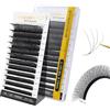 NAGARAKU 4D Extension Ciglia W Delle Ciglia Ciuffetti W Forma Tessuto a Mano Risparmio di Tempo Premade Fan Eyelash Extension Russian Volume Ventole Professional Naturali Ciglia Nero(0.10mm D 8-15mm)