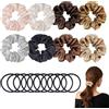 DYMHQ 18 Pezzi Versatile Morbido Elastico Capelli Seta, 10cm Classico Elastico per Capelli in Raso, Set di Scrunchies per Capelli in Satin, Grande Elastici Capelli Donna di Seta per Uso Quotidiano