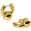 Purelei® Orecchini Orbit - Orecchini a cerchio trasformabili con ciondoli a sfera rimovibili, in acciaio inox placcato oro 18 carati, 20 mm, gioielli da donna