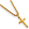 DVRK® Collana Uomo Croce in Oro 18K o Argento con Base in Acciaio Inossidabile 316L, 55 cm - Resistente all'Acqua e al Sudore - Rosario, Croce, Crocifisso, Gioielli, Cross, Necklace (Oro)