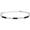 Breil, Collezione Fusion, Bracciale Uomo in Acciaio, con Elementi in Lava e Dischi in Acciaio, Finitura Specchiata, Lunghezza Regolabile fino a 22 cm