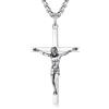 FANCIME Collana croce argento sterling 925 placcato oro bianco/oro ciondolo in acciaio inox per uomo, ragazzi e bambini lunghezza: 60 cm