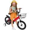 CUMELLIIR Bicicletta per bambini da 14 pollici, con ruote di supporto, altezza regolabile, per bambini dai 3 ai 6 anni, colore rosso