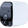 ESISTI Telecamera Wifi Interno Esterno Con Batterie, Compatibile Alexa e Google Home Rilevamento Intelligente Visione Notturna Dissuasore Acustico Visivo, Videocamera Sorveglianza Senza Fili, APP IoT