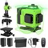 ponoseu Livella Laser Autolivellante 4 X 360°Verde, IP54 Antipolvere, Impermeabile, ±3° Livellamento Automatico, Per Costruzione e Appendere Quadri, Bluetooth, 2 * batterie, 30M