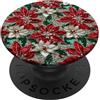 Red Christmas Poinsettia Design Design con stella di Natale rossa PopSockets PopGrip Adesivo