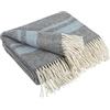LYHome Coperta in Lana Merinos - Copriletto Plaid per Letto Divano, Singolo Una Piazza e Mezza Matrimoniale, Coperte Per Invernale Estiva Morbida Calda e Grande (140x200 cm, Grigio - Blu Strisce)