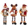 Vidillo Giocattoli Natale Legno 30cm 3 pezzi/set Super cute gamba lunga seduta Babbo Natale pupazzo di neve renna bambola ornamenti di natale albero di natale topper ornamenti di natale per albero di natale