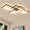 JYYQ Plafoniera Led a Soffitto Moderna,72w 7200lm,Lampada da Soggiorno con Telecomando,Rettangolare Struttura in Alluminio e Creativa in Acrilico,Dimmerabile 3000k-6500k