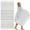 Winthome Telo Mare Hammam- Telo Hammam Morbido Cotone di Bambù, Leggero Salvaspazio, Telo da Spiaggia con Frange, Assorbente, Asciugamani da Mare Senza Sabbia per Donna Uomo (150x75cm,1 Pack)