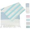 Winthome Telo Mare Hammam- Telo Hammam Morbido Cotone di Bambù, Leggero Salvaspazio, Telo da Spiaggia con Frange, Assorbente, Asciugamani da Mare Senza Sabbia per Donna Uomo (150x75cm,1 Pack)