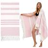 Winthome Telo Mare Hammam- Telo Hammam Morbido Cotone di Bambù, Leggero Salvaspazio, Telo da Spiaggia con Frange, Assorbente, Asciugamani da Mare Senza Sabbia per Donna Uomo (150x75cm,1 Pack)
