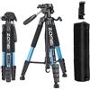 ZOMEi Treppiede alto da 188 cm, treppiede professionale da viaggio, compatibile con fotocamere DSLR, telefoni cellulari, proiettori, binocoli, cannocchiale (blu)