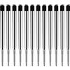 AIEX 12 Pezzi Ricariche Penne a Sfera Sostituibili, Refill per Penna in Metallo con Pennino di Medie Dimensioni, Scrittura Liscia Inchiostro di Ricambio per Penna a Sfera (Nero)