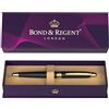 Bond & Regent Rollerball - The Only Certified Luxury Grade Pen | Oro 24 carati e finitura laccata nera lucida | Belle penne per uomini e donne - elegante confezione regalo