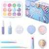 lasuroa 10 pezzi Trucco Finto Bambina, Realistico Set Trucco Finto Bambina Giocattolo Cosmetico per Bambine 3-5 Anni Natale Regalo di Compleanno (Blu)