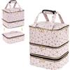 Uross Organizzatore di smalti per unghie per 84 flaconi e 1 lampada a LED, borsa per accessori per nail styling (rosa)
