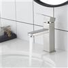 XWIHTR miscelatore bagno caldo e freddo in acciaio inox con cursore ceramico silenzioso, monocomando, miscelatore lavabo misto a risparmio idrico per bagni, lavabi, piccole cucine, ecc. (Spazzolato)