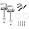 GYWHOOFT Cerniere Tavoletta Sedile Wc,Coppia Cerniere Tavoletta WC in Lega, Kit di Ricambio per Sedile WC, Kit di Ricambio Universale per Sedili WC, Cerniere per WC di Ricambio per WC con Dadi
