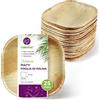 GoBeTree Piatti Foglia di Palma 25 Piatti Monouso Quadrati da 10 cm. Stoviglie in legno rustico per barbecue e feste di compleanno.