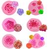 XFSRG 3D Stampi Fiori In Silicone per Dolci, Stampo Silicone Fiori Decorativo Dolci,Forma di Rose Fiore Stampo,set da 6 per decorazione torte, cupcake, caramelle