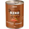 LOUIE Cibo umido per cani, manzo e carote, 400 g, ingredienti naturali al 100%, senza conservanti, mangime completo con 95% carne di manzo, calcio e fosforo, nutrizione per cani a pieno titolo, EU