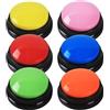 DUBUOZA Buzzer Button con 30 Secondi di Registrazione e Riproduzione Buzzer con Funzione di Registrazione Pulsanti per Cani per Allenamento e Giochi per Animali Domestici (6)