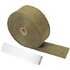HSUYUN 50 mm X 5 m Nastro Termico Isolante, Color Titanio Fasce Termiche per Marmitte, Benda Termica per Marmitte con Fascette Metalliche, per Il Fissaggio di Scudi Termici per Autoveicoli