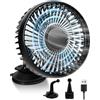 Xiexieni Ventilatore Auto USB 12V, Ventola Portatile a 3 Velocità, Rotazione a 360°, Silenzioso con Supporto a Ventosa e Clip, Mini Ventilatore Ricaricabile per Auto, Camion, Campeggio, Bici, SUV