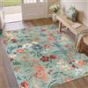 HUGEAR Verde Tappeto Salotto 120x170cm Camera Da Pranzo Antiscivolo Tappeti Lavabile In Lavatrice Carpet Moderno Motivo Floreale Esterno Pelo Corto Misure Grandi Cameretta Sala Rug