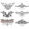 Glaryyears Tatuaggi temporanei sexy per donne e ragazze, confezione da 6 adesivi neri finti 3D realistici, perfetti su corpo, petto, vita, addome, underboob