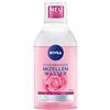 Nivea - Acqua micellare delicata, pulizia del viso con tecnologia MicellAIR e acqua di rosa naturale, 400 ml