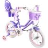 RULLY Bici da bambina 14 Daisy 3-5 anni - Bicicletta da bambino con ruote e cestino - Colore viola