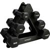 Tunturi 14TUSCL107 Set Manubri Palestra - Set Manubri Pesi Neoprene Con Supporto - Da 1 A 3 Kg - 3 Coppie, Unisex - Adulto, Black, 12.6 kg