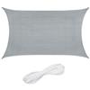 Relaxdays Tenda a Vela Parasole, Tessuto HDPE Anti-UV, Corde di Supporto, Ombra Balcone e Giardino, 3x4 m, Grigio Chiaro