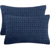 PHF Federe per cuscino in 100% cotone, dimensioni standard, confezione da 2, morbide e traspiranti e delicate sulla pelle, 50,8 x 66 cm, senza imbottitura, blu navy