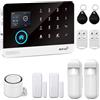 XNY Kit Allarme Casa Senza Fili 4G, Antifurto Allarme Casa WiFi con Controllo APP, Kit da 10 pezzi (Rilevatore di Movimento, Sensore per Porte e Finestre, Sirena, Telecomando) Compatibile con Alexa