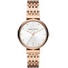 Armani Exchange Orologio da donna, movimento a tre lancette, cassa in acciaio inossidabile oro rosa 36 mm con bracciale in acciaio inossidabile, AX5901, Tono oro rosa e bianco