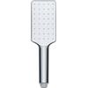 Wenko Soffione doccia Automatic Cleaning Cromo - Doccetta a mano con impugnatura universale con sistema anticalcare autopulente, ABS, 5.8 x 23.5 cm, Argento lucido, multicolore