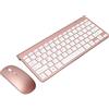 Bewinner Combinazione Mouse Tastiera Wireless, Set Tastiera e Mouse Ultra Sottili, Tastiera Compatta per Laptop, Connessione 10 M, Tastiera Portatile per Computer, PC(Oro rosa)