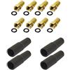 Premium X 8x F-plug 7,5 mm placcato in oro con anello di tenuta e set di guarnizioni in gomma 4x per la ricezione satellitare
