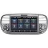 MAVYULQEF Autoradio Linux Avvio Lampo Compatibile Fiat-500 2007-2015 | Installazione Rapida | CarPlay/Android Auto Wireless/Bluetooth/FM/AM/RDS/USB | DSP 100W | Nero