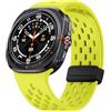 NotoCity per Samsung Galaxy Watch Ultra Cinturino per Uomo Donna, Cinturino Sportivo in Silicone Magnetico per Samsung Galaxy Watch Ultra 47mm, Morbido e Traspirante(Giallo fluo)