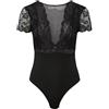 PIECES Donna PCSICCA SS Bodystocking Noos Body, Black, M