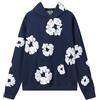 ZEZEZ Fashion Brand Denim Tears Tuta da uomo e donna con stampa in schiuma giacca e pantaloni con cappuccio, felpa con cappuccio felpa in pile con cappuccio (felpa con cappuccio blu navy, M)