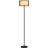 HOMCOM Lampada da Terra Moderna con Doppio Paralume, Lampada con Interruttore a Pedale per Camera, Salotto e Soggiorno, Ø33 x 152.5 cm, Nero